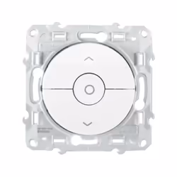 Description générale Interrupteur volet-roulant Schneider Electric de la gamme Odace, conçu pour un contrôle facile des volet ...