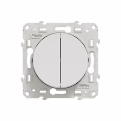 Description générale Ce double va-et-vient de la gamme Odace de Schneider Electric permet de contrôler deux circuits d'éclair ...