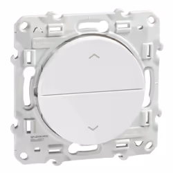 Odace - Double poussoir pour volets-roulants - blanc RAL 9003 brillant - verrouillage mécanique et électrique entre haut/bas  ...
