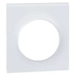 Schneider Electric - Odace Styl Pratic, plaque Blanc avec couvercle intégré pour prise 1 poste (S520752)