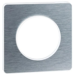 Schneider Electric - plaque ue de finition odace touch 2 postes aluminium brosse