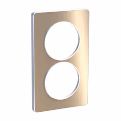 Odace - Touch - plaque - blanc et aluminium brossé (RAL 9003) - 2 postes vertical 57mm - H 142mm - L 85mm - P 10mm - IK04 - I ...