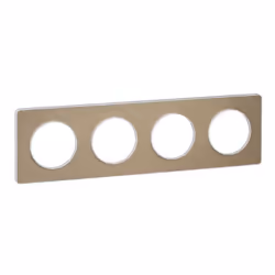 Odace - Touch - plaque - blanc et aluminium brossé (RAL 9003) - 4 postes horizontal 71mm 4 postes vertical 71mm - H 85mm - L  ...