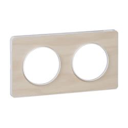 Schneider Electric - Odace Touch, plaque Bois nordique liseré Blanc 2 postes horiz./vert. 71mm (S520804M)