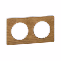 Odace - Touch - plaque - blanc et bois naturel (RAL 9003) - 2 postes horizontal 71mm 2 postes vertical 71mm - H 85mm - L 156m ...
