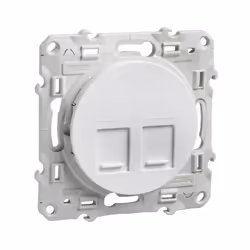 Description générale La couverture 2 connecteurs RJ45 Odace Blanc (référence S520410) de Schneider est conçue pour allier fon ...