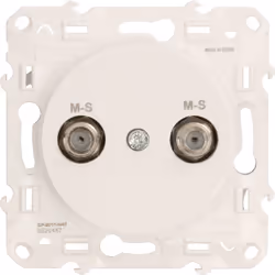 Description du produit Odace - prise TV multiservices - encastré - blanc RAL9003 brillant - Fixation par vis - Livré avec cou ...