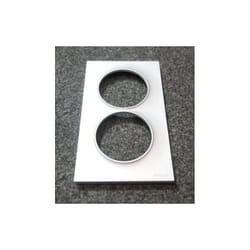 Plaque de finition 2 postes couleur gris aluminium 4 modules verticaux entraxe 57mm série Odace Styl SCHNEIDER