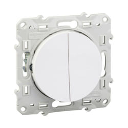 Schneider Electric - Odace, double va-et-vient Blanc, connexion rapide, à griffes (S525214)