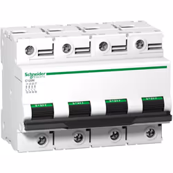 Disjoncteur C120N 4P 63 A courbe D 10 kA SCHNEIDER A9N18390 Acti 9 disjoncteur C120N 4P 63A Courbe D Ui 500V CA PdC : 10000 A ...
