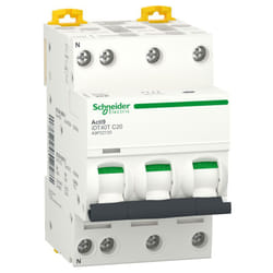 Schneider Electric - Disjoncteur modulaire ACTI9 IDT40T 3P+N courbe c 4500A / 6kA 20A A9P22720