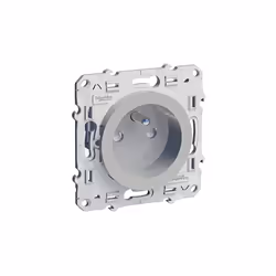 SCHNEIDER Odace Prise de courant 2P+T pour rénovation aluminium - S530049 Cette prise Schneider de la gamme Odace est spécial ...