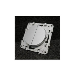 Schneider Electric - Mécanisme double va-et-vient 1 poste 2 modules support + enjoliveur gris aluminium bornes auto série Odace schneider