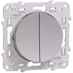 Double poussoir aluminium connexion rapide SCHNEIDER S530216 Détails du produit Odace - bouton-poussoir double - aluminium -  ...