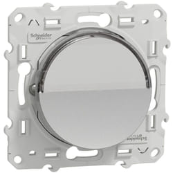 Schneider Electric - Odace poussoir avec porte-étiquette à vis schneider Type: vis - Nombre de Poste: 1 - Gamme: enjoliveur alu