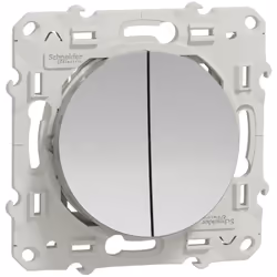 VA ET VIENT AVEC POUSSOIR 10A SCHNEIDER ODACE Interrupteur va et vient + poussoir,fixation par vis (peut recevoir des griffes ...
