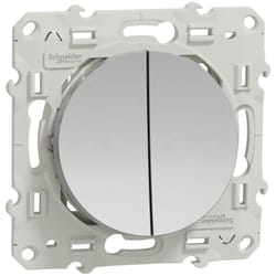 Schneider Electric - va et vient avec poussoir 10A schneider odace Type: vis - Nombre de Poste: 1 - Gamme: enjoliveur alu