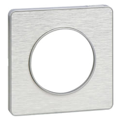 Schneider Electric - Odace Touch, plaque Aluminium brossé avec liseré Alu 1 poste (S530802J)