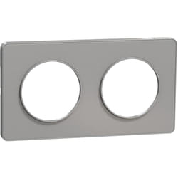 Schneider Electric - Odace Touch, plaque Alu 2 postes horiz. ou vert. entraxe 71mm (S530804)