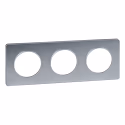 Odace - Touch - plaque - aluminium et aluminium brossé - 3 postes horizontal 71mm 3 postes vertical 71mm - H 85mm - L 227mm - ...