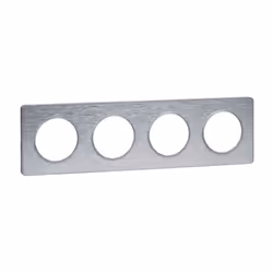 Odace - Touch - plaque - aluminium et aluminium brossé - 4 postes horizontal 71mm 4 postes vertical 71mm - H 85mm - L 298mm - ...