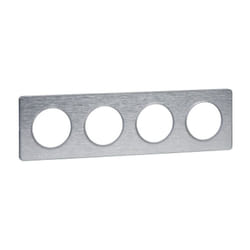 Schneider Electric - Odace Touch, plaque Aluminium brossé liseré Alu 4 post. horiz./vert. 71mm (S530808J)