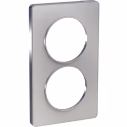 Odace - Touch - plaque - aluminium - 2 postes vertical 57mm - H 142mm - L 85mm - P 10mm - IK04 - IP21 D - sans halogène
