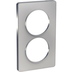 Odace Touch, plaque Alu 2 postes verticaux entraxe 57mm (S530814)