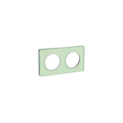 Schneider Electric - Plaque translucide verre avec liseré alu 2 postes horiz./vert. 71mm Odace Touch schneider S530804S