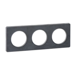 Odace Touch, plaque Ardoise avec liseré Alu 3 postes horiz./vert. entraxe 71mm (S530806V)