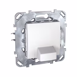 Sortie de cable 16A blanc à encastrer avec support 2 modules 3 bornes fixation griffes sans plaque série UNICA Appareillage m ...