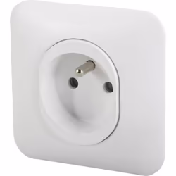 Prise de courant - SCHNEIDER ELECTRIC - OVALIS - Blanc - 2P+T - Précâblée