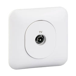 Schneider Electric - Ovalis - prise tv - fixation avec griffes - Blanc RAL9003 (S265405)