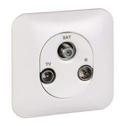 Schneider Electric - Ovalis - prise tv/fm/sat - 2 entrées arriére (S260460)