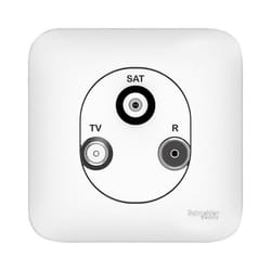 Prise TV/FM/SAT  SCHNEIDER Ovalis ALB74329 -3 sorties -blanc