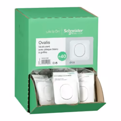 Pack promo de 40 inter va-et-vient 10A encastré blanc complet avec plaque de finition bornes auto fixation vis/griffes Appare ...