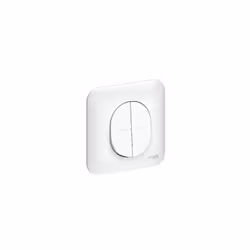 Double interrupteur va-et-vient 10A encastré blanc complet avec plaque bornes auto fixation vis/griffes OVALIS Appareillage m ...