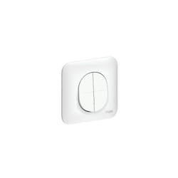 Double interrupteur va-et-vient 10A encastré blanc complet avec plaque bornes auto fixation vis/griffes OVALIS