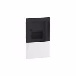Coffret de répartition encastré 1x4 modules 1R avec porte translucide et bornier terre à sceller dans maçonnerie Mini Pragma  ...