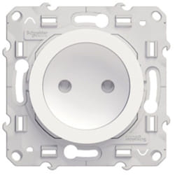 Schneider Electric - Prise simple 2 pôles - Blanc - Odace - Schneider