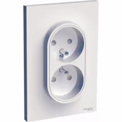 Prise de courant double 2P+T blanc Odace La gamme d'appareillages Odace de Schneider Electric est une gamme design et colorée ...