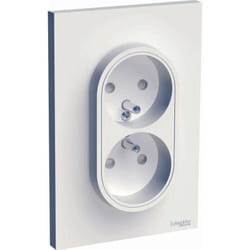 Schneider Electric - Prise de courant double 2P+T - Blanc - Odace - Schneider