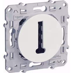 Prise téléphone en T 8 contacts à vis blanc Odace La gamme d'appareillages Odace de Schneider Electric est une gamme design e ...