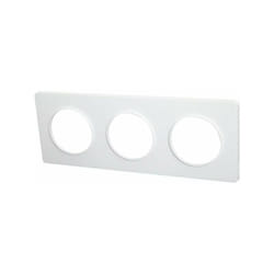 Schneider Electric - Plaque Triple Odace Touch, Liseré Blanc