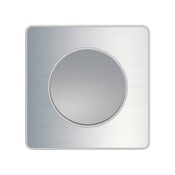 Plaque Simple Odace, Alu Brossé Liseré Aluminium - Schneider Electric