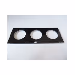 Plaque de finition noire liseré alu 3 postes 6 modules entraxe 71mm horiz-vert appareillage mural Odace Schneider S530906Z Od ...