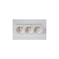Schneider Electric - Bloc Prise de Courant Triple 2P+T Blanc Polaire 16A 6 Modules Altira ALB44232
