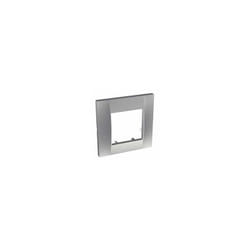 Schneider Electric - Plaque de finition simple aluminium 1 poste icône pour appareillage mural altira schneider ALB44840