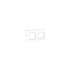 Schneider Electric - Plaque double blanc polaire 2 postes entraxe 71mm horizontale icône altira ALB44812