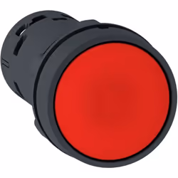 Bouton monostable à impulsion - Rouge - étanche Ce bouton poussoir impulsionnel (retour à la position initiale quand on relâc ...